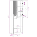 vidaXL WC Szekrény HOORN Fehér 66 x 25,5 x 190 cm Szerelt Fa