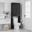 vidaXL WC Szekrény HOORN Fekete 66 x 25,5 x 190 cm Szerelt Fa