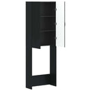 vidaXL WC Szekrény HOORN Fekete 66 x 25,5 x 190 cm Szerelt Fa