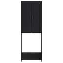 vidaXL WC Szekrény HOORN Fekete 66 x 25,5 x 190 cm Szerelt Fa