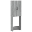 vidaXL WC Szekrény HOORN Szürke Sonoma 66 x 25,5 x 190 cm Szerelt Fa