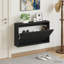 vidaXL Fali Cipőtartó BREDA 71 x 17 x 43 cm Szerelt Fa Fekete