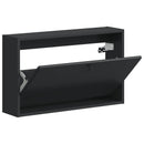 vidaXL Fali Cipőtartó BREDA 71 x 17 x 43 cm Szerelt Fa Fekete