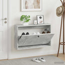 vidaXL Fali Cipőtartó BREDA 71 x 17 x 43 cm Szerelt Fa Betonszürke
