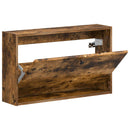 vidaXL Fali Cipőtartó BREDA 71 x 17 x 43 cm Szerelt Fa Füstös Tölgy