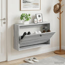 vidaXL Fali Cipőtartó BREDA 71 x 17 x 43 cm Szerelt Fa Szürke Sonoma