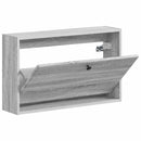 vidaXL Fali Cipőtartó BREDA 71 x 17 x 43 cm Szerelt Fa Szürke Sonoma