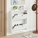 vidaXL Fali Cipőtartó BREDA 71 x 17 x 86 cm Szerelt Fa Fehér