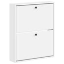 vidaXL Fali Cipőtartó BREDA 71 x 17 x 86 cm Szerelt Fa Fehér