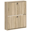 vidaXL Fali Cipőtartó BREDA 71 x 17 x 86 cm Szerelt Fa Sonoma Tölgy