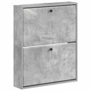 vidaXL Fali Cipőtartó BREDA 71 x 17 x 86 cm Szerelt Fa Betonszürke