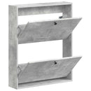 vidaXL Fali Cipőtartó BREDA 71 x 17 x 86 cm Szerelt Fa Betonszürke