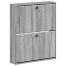 vidaXL Fali Cipőtartó BREDA 71 x 17 x 86 cm Szerelt Fa Szürke Sonoma