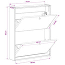 vidaXL Fali Cipőtartó BREDA 71 x 17 x 86 cm Szerelt Fa Antik Fa