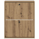 vidaXL Fali Cipőtartó BREDA 71 x 17 x 86 cm Szerelt Fa Kézműves Tölgy
