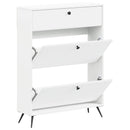 vidaXL Cipőszekrény BREDA 78 x 24 x 103 cm Szerelt Fa Fehér
