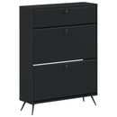 vidaXL Cipőszekrény BREDA 78 x 24 x 103 cm Szerelt Fa Fekete