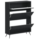 vidaXL Cipőszekrény BREDA 78 x 24 x 103 cm Szerelt Fa Fekete