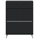vidaXL Cipőszekrény BREDA 78 x 24 x 103 cm Szerelt Fa Fekete