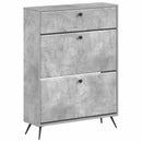 vidaXL Cipőszekrény BREDA 78 x 24 x 103 cm Szerelt Fa Betonszürke
