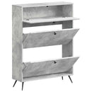 vidaXL Cipőszekrény BREDA 78 x 24 x 103 cm Szerelt Fa Betonszürke