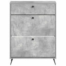 vidaXL Cipőszekrény BREDA 78 x 24 x 103 cm Szerelt Fa Betonszürke