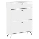 vidaXL Cipőszekrény BREDA 78 x 24 x 103 cm Szerelt Fa Magasfényű Fehér