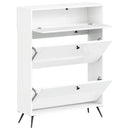 vidaXL Cipőszekrény BREDA 78 x 24 x 103 cm Szerelt Fa Magasfényű Fehér