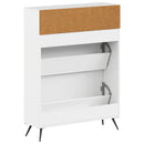 vidaXL Cipőszekrény BREDA 78 x 24 x 103 cm Szerelt Fa Magasfényű Fehér