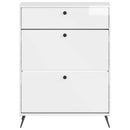 vidaXL Cipőszekrény BREDA 78 x 24 x 103 cm Szerelt Fa Magasfényű Fehér