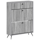 vidaXL Cipőszekrény BREDA 78 x 24 x 103 cm Szerelt Fa Szürke Sonoma