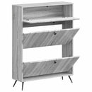 vidaXL Cipőszekrény BREDA 78 x 24 x 103 cm Szerelt Fa Szürke Sonoma