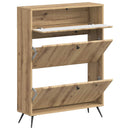 vidaXL Cipőszekrény BREDA 78 x 24 x 103 cm Szerelt Fa Kézműves Tölgy