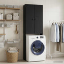 vidaXL WC Szekrény BREDA Fekete 66 x 25,5 x 190 cm Szerelt Fa