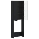 vidaXL WC Szekrény BREDA Fekete 66 x 25,5 x 190 cm Szerelt Fa