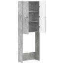 vidaXL WC Szekrény BREDA Betonszürke 66 x 25,5 x 190 cm Szerelt Fa