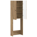 vidaXL WC Szekrény BREDA Kézműves Tölgy 66 x 25,5 x 190 cm Szerelt Fa