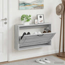 vidaXL Fali Cipőtartó UTRECHT 71 x 17 x 43 cm Szerelt Fa Szürke Sonoma