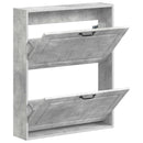 vidaXL Fali Cipőtartó UTRECHT 71 x 17 x 86 cm Szerelt Fa Betonszürke
