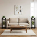 vidaXL Növényállvány 2 pcs Fekete Tölgy 30 x 30 x 80 cm Mérnöki fa