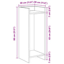 vidaXL Növényállvány 2 db Antik Fa 30 x 30 x 80 cm Szerelt Fa