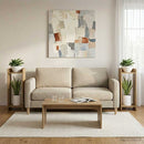 vidaXL Növényállvány 2 pcs Kézműves Tölgy 30 x 30 x 80 cm Mérnöki fa