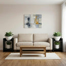 vidaXL Növényállvány 2 pcs Fekete Tölgy 30 x 30 x 40 cm Mérnöki fa
