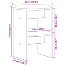 vidaXL Oldalsó szekrény 2 pcs Fehér Ø40 x 50 cm Mérnöki fa