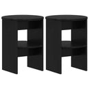 vidaXL Oldalsó szekrény 2 pcs Fekete Ø40 x 50 cm Mérnöki fa