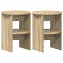 vidaXL Oldalsó szekrény 2 pcs Sonoma tölgy Ø40 x 50 cm Mérnöki fa
