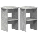 vidaXL Oldalsó szekrény 2 pcs Beton Szürke Ø40 x 50 cm Mérnöki fa