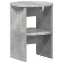 vidaXL Oldalsó szekrény 2 pcs Beton Szürke Ø40 x 50 cm Mérnöki fa