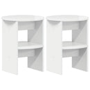 vidaXL Oldalsó szekrény 2 pcs Magasfényű Fehér Ø40 x 50 cm Mérnöki fa