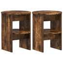 vidaXL Oldalsó szekrény 2 pcs Füstölt Tölgy Ø40 x 50 cm Mérnöki fa